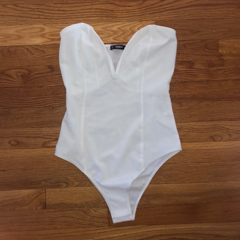 White Strapless Bodysuit